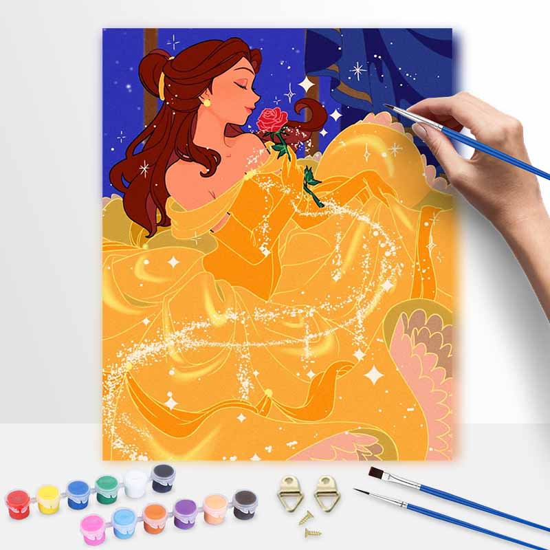 Disney Beauty and the Beast Belle Oil Paint By Numbers Hand Painting Kit. Home Decor Gift