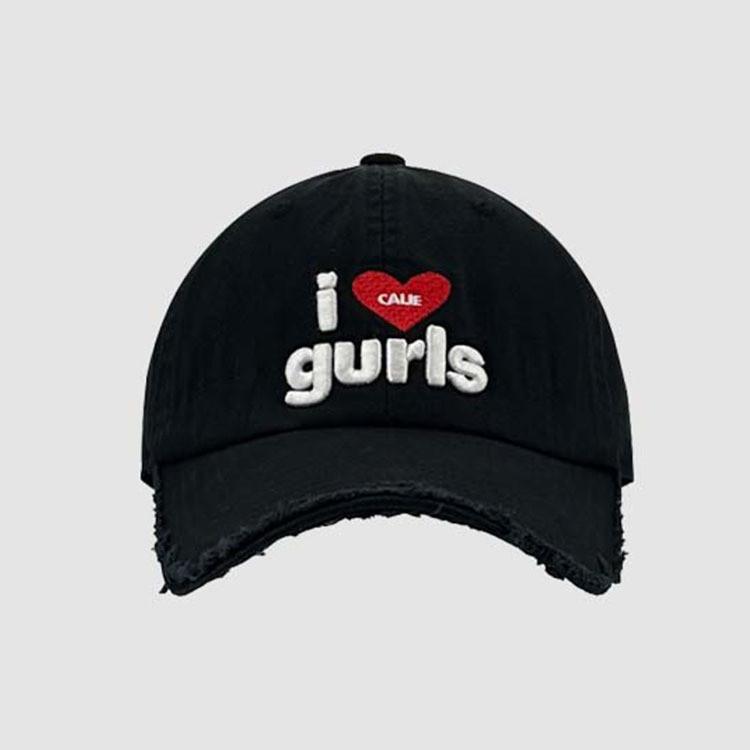 Classic Cotton Baseball Cap With Love Heart Lettering And Sun Shade For Outdoor Wear чёрный