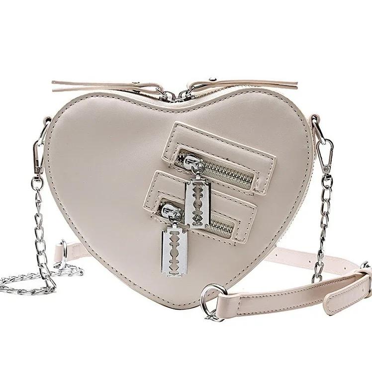 Brand Heart Tote Bag For Women Stone Pattern Pu Leather Crossbody Bags Female Compact Shoulder Bags Cute Purse Handbags