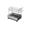 Stainless Steel Double-Layer Kitchen Dish Rack With Drainage Cutlery Cups Plates Bowls Modern Countertop Organizer