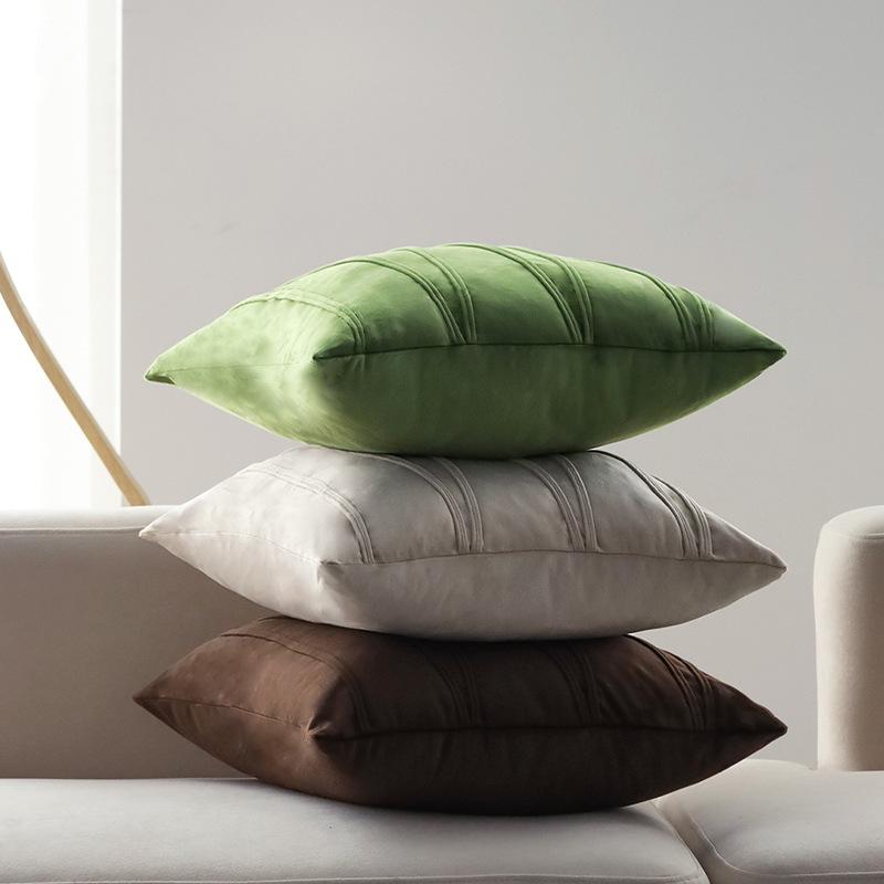 Nordic Velvet Pillowcase Solid Color Simple Rope Strap Sofa Pillow Home Pillowcase