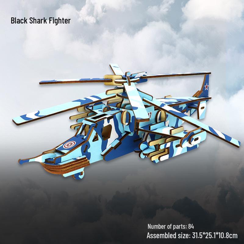 Wooden 3D Airplane Puzzle Educational DIY Toy for Children