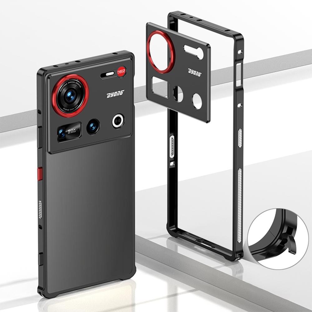 Dla ZTE nubia Z70 Ultra 5G Etui Bumper Metalowa Ramka Pokrowiec Odprowadzający Ciepło z Ochraniaczem Obiektywu Aparatu
