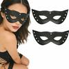 Handsome Half Face Mask Gothic Style Cat Eye Mask PU Leather Mask  Cosplay Costume