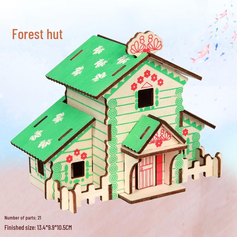 Kit de model puzzle 3D din lemn pentru copii și adulți - jucărie educativă pentru creier și cadou