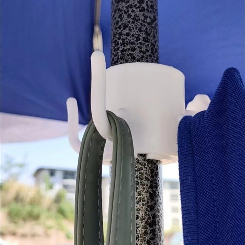 Beach Patio Umbrella Hanging Hook Beach Camping Trips Four-corner Plastic Umbrella Holder Hanger for Towels Hat Clothes