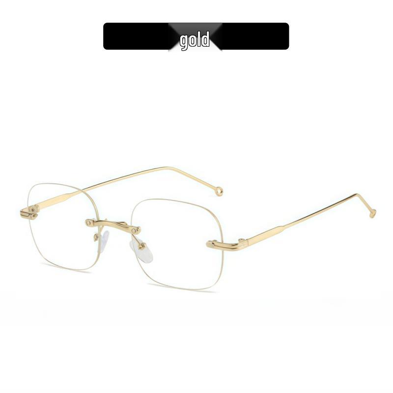 Pure Desire Frameless Celebrity-Style Gold Wire Anti-Blue Myopia Glasses
