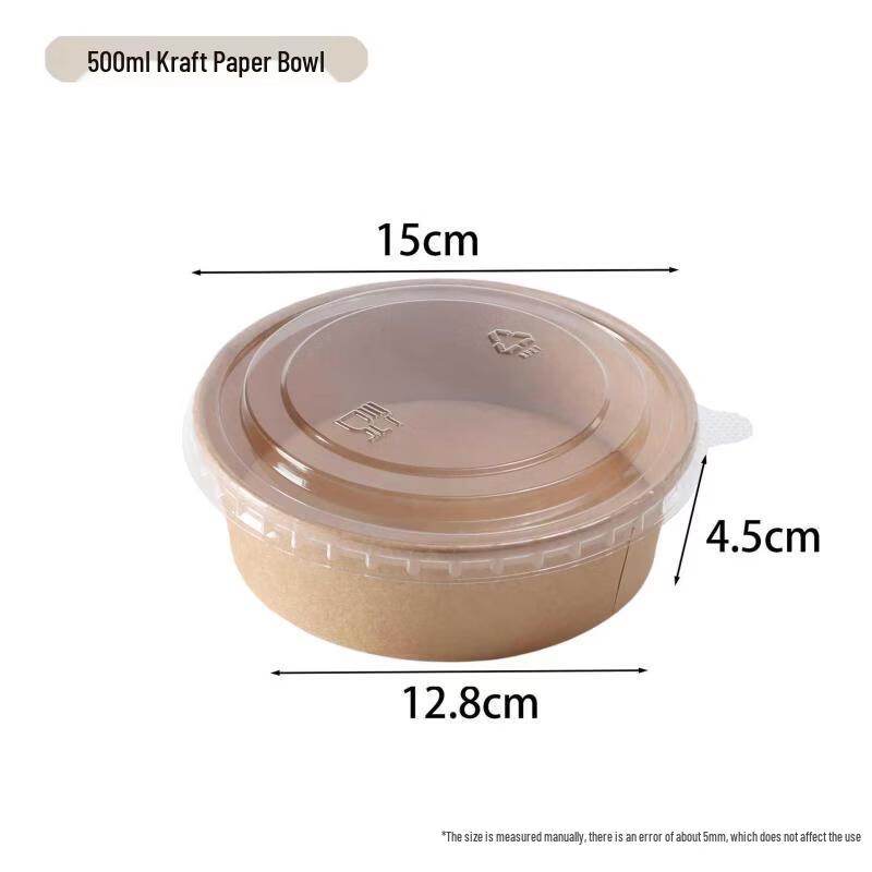 

Disposable Kraft Paper Bowl with PET Lid