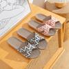 Leinenslipper für den Heimgebrauch Dicksohlige Sommer-Gras-Geflochtene Rattan-Geflochtene Herren- und Damen-Hausschuhe Indoor Rutschfest Geruchshemmend Füße