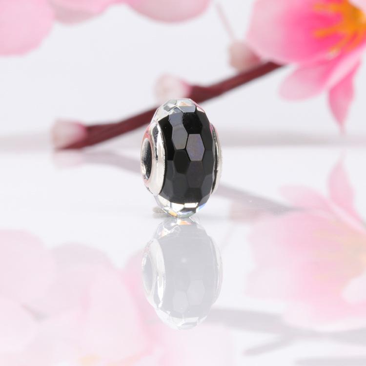 Pandora Pärlor: Europeisk & Amerikansk S925 Sterling Silver Facetterad Glas Berlockpärla