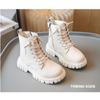 Botas de cuero para niñas, nuevas botas cortas de suela blanda para niños, estilo británico, de moda retro para otoño e invierno