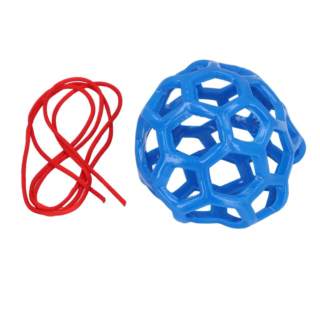 Hanging Feeding Toy Rubber Lattice Design Lightweight Soft Horse Treat Ball for Home and Farm Blue