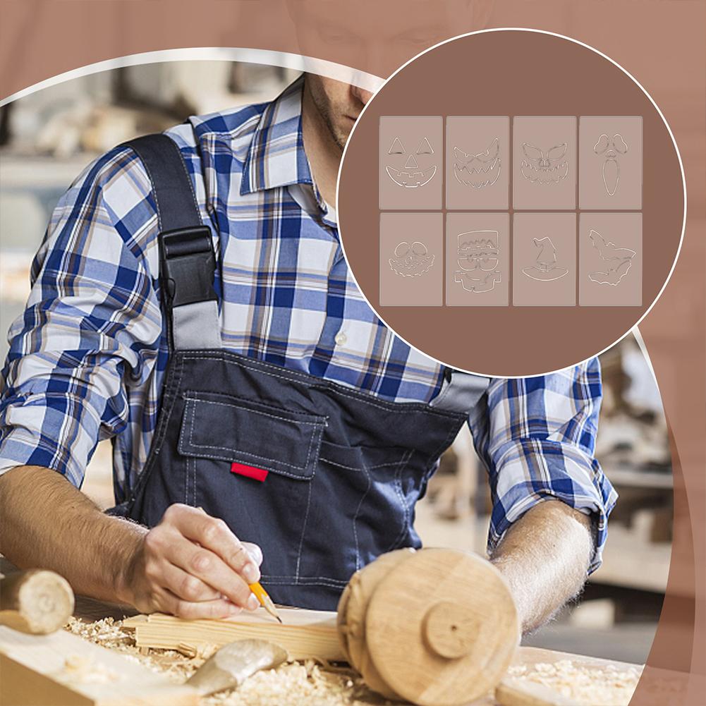 Halloween Kürbis Geist Fledermäuse Gesicht Dekorative Malvorlagen Schnitzvorlagen für DIY Kürbisschnitzen Holzwände Kunstdekor