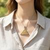 Kazakh-Inspired Pendant Necklace Geometric Alloy Jewelry, Slim Chain Accent for Daily and Social Outfit Styling Use