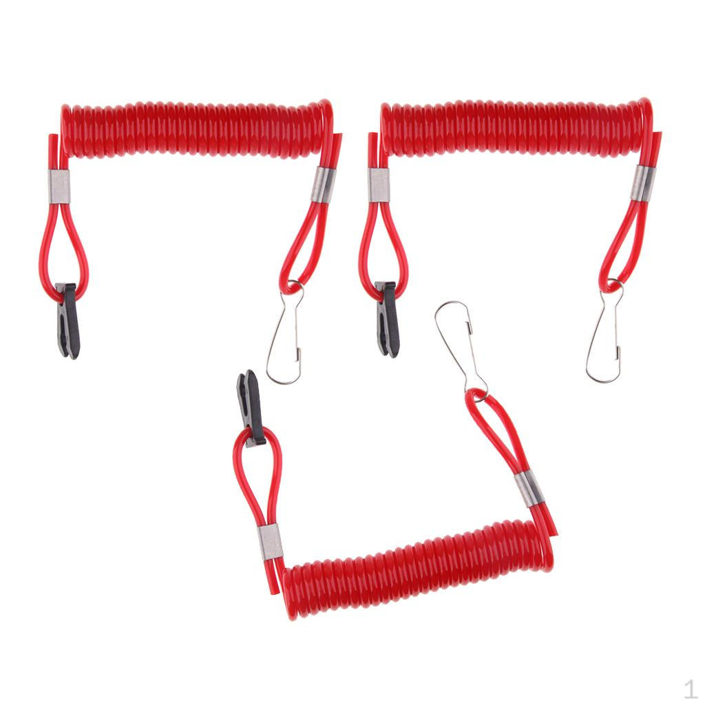Buy 3pcs Outboard Engine Motor Kill Stop Switch Tether Cord Lanyard for