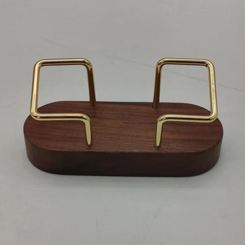 Card Storage Business Card Holder Walnut Wood Tabletop Shelf Wooden Card Rack Beech Wood Metal Cards Display Stand