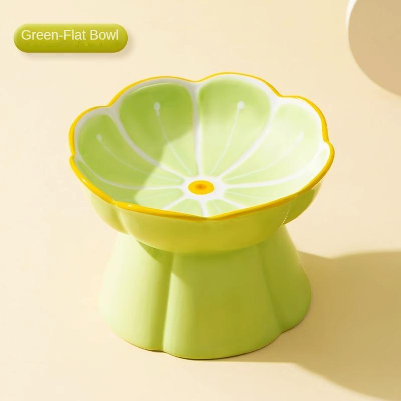 Japanese Style Cat Bowl Ceramic Double Bowl Anti Knock Food Bowl Dog Bowl Cat Drinking Bowl Automatic Drinking Pet Supplies