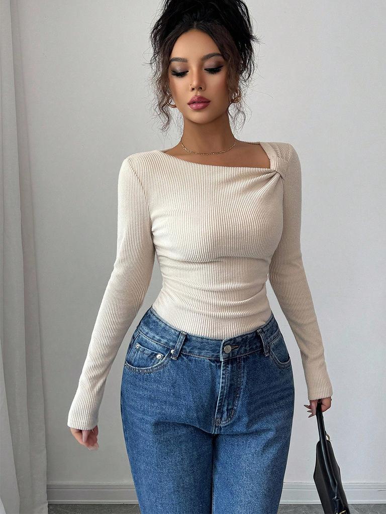 Women's Autumn Winter Knitwear Solid Color Elastic Leggings