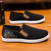 Spring new comfortable and breathable casual embroidered walking shoes fashionable soft-soled men's cloth shoes
