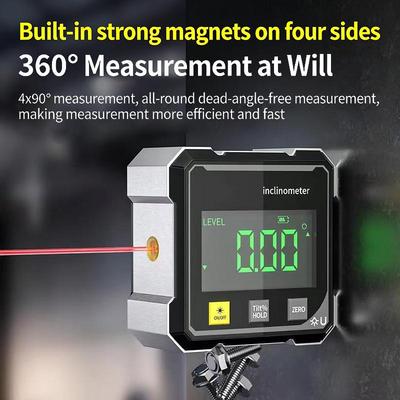 Präzise Messung Vierseitig Magnetisch Saugend Doppelseitig Laser Neigungswinkelbox Kleine Elektronische Winkelmesslatte Für Hang