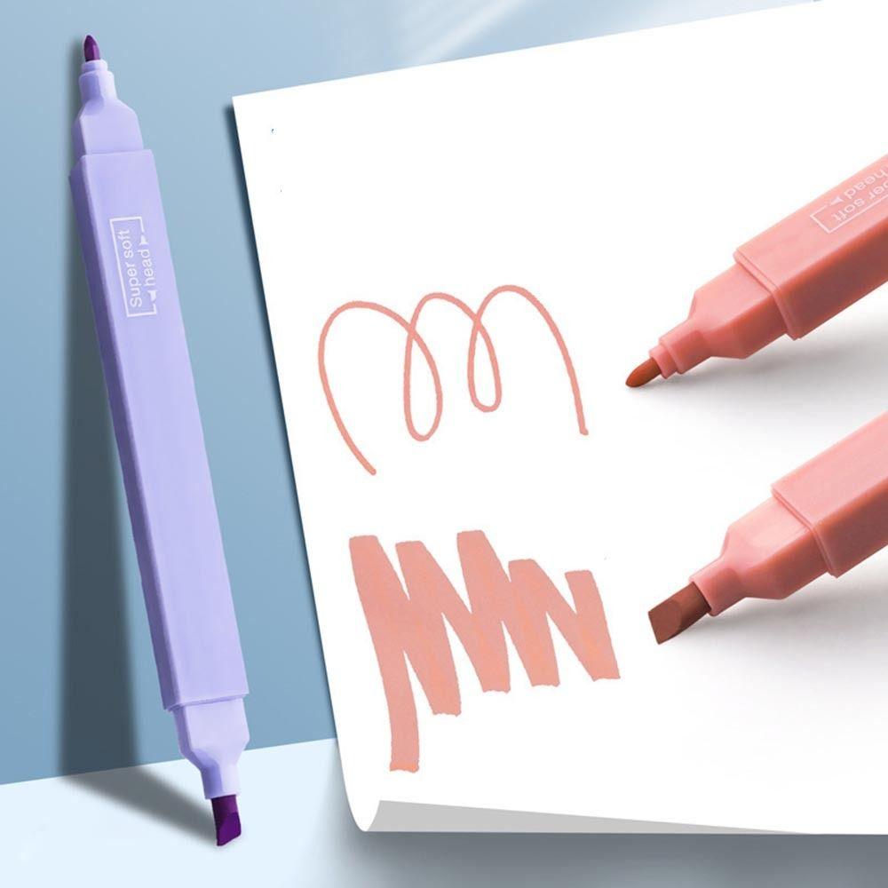 6Pcs/Set Colorful Highlighters Pens Soft Tip Hand Account Pens Marker Pens  School Office Supplies