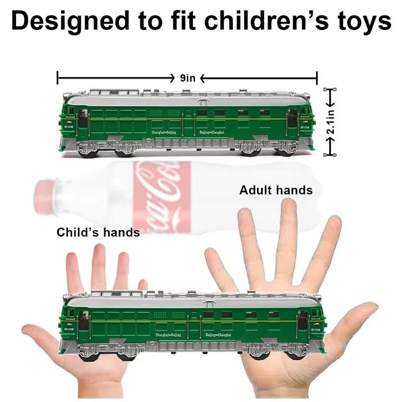 Baby Sound And Light Door Opening Green Retro Train Toys Children's Boy Simulation Universal Moving Car Plastic Model For Gifts