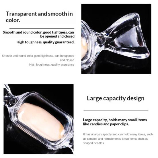 Klar geformte Süßigkeiten-Schmuckschatulle Mini-Schmuckorganizer Kunststoff-Süßigkeiten-Aufbewahrungsbehälter für Hochzeitsfeier Reise Valentinstag