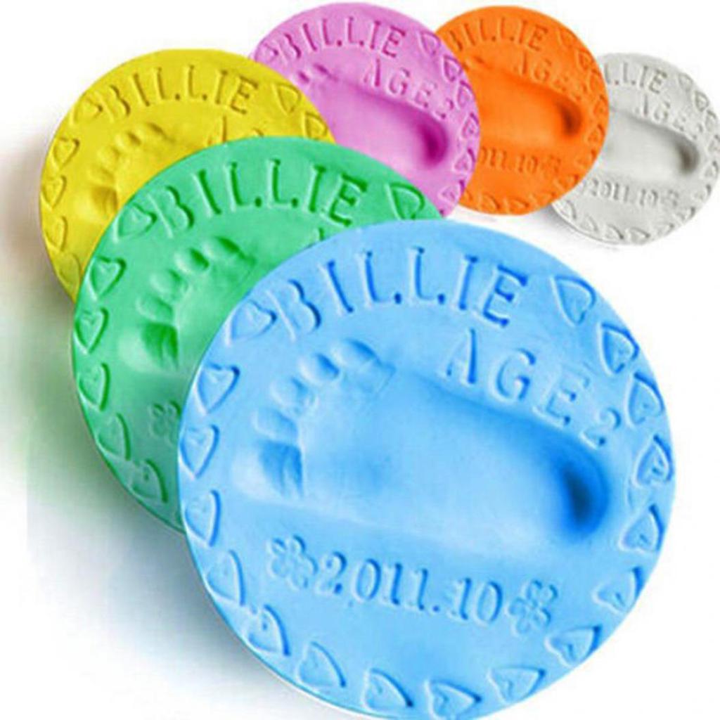 Air Drying Soft Clay Baby Kid Handprint Footprint Imprint Casting Record Growing