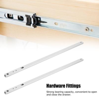 2Pcs Cold-Roll Steel Sheet Drawer Slide Rail Two Way Slide Drawer Slide Track Dresser