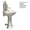 Yousheng Miniature Bathroom Sink Model, Vintage Roman Column Pedestal Round Wash Basin Dollhouse Accessory for Micro Landscape, DIY Crafts