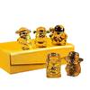 Yellow Crystal God of Wealth Ornament: Five-Way Glazed Decoration for Home or Gifts