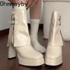 Nightclub Platform Thick Heel Women Ankle Boots Street Style Banquet Party Dress Short Botas Autumn Winter Women's Shoes