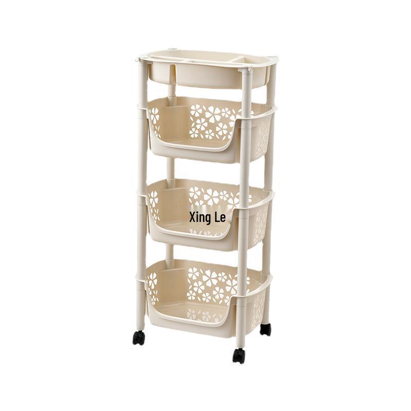 Movable Kitchen Storage Rack for Vegetables, Fruits, Spices, and Jars