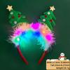 Unique And Colorful Christmas Antler Headband With Soft Plush And Lights For Creative Outfits Party