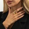 Creative Metal Nails Love Heart Ring Ring Trendy Design Glossy Peach Heart Ring Women