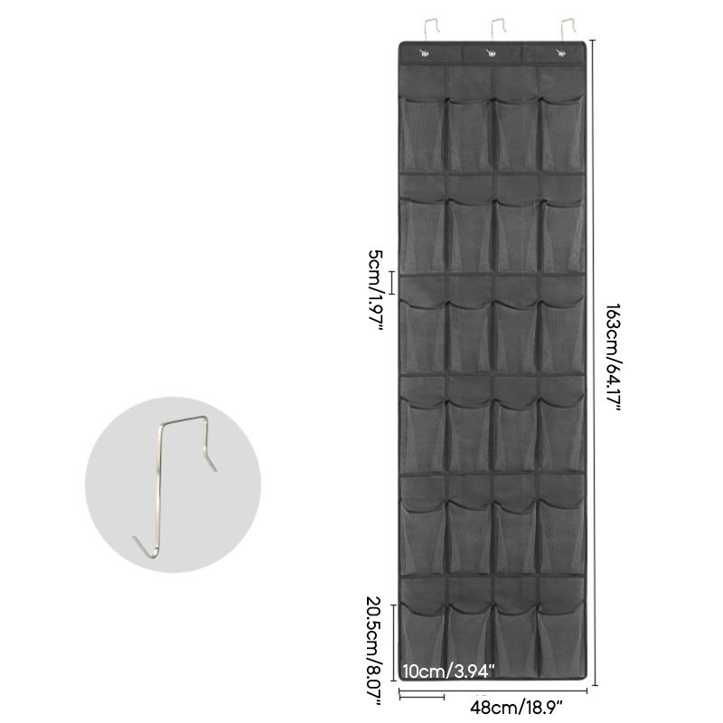 24/28 Grid Wall-mounted Shoes Organizer Rack Over the Door Hanging Storage Holder Rack Bedroom Closets Shoes Storage Bag