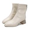 Short boots women's high heels new women's boots Martin boots rear zipper square heel single boots medium heel boots