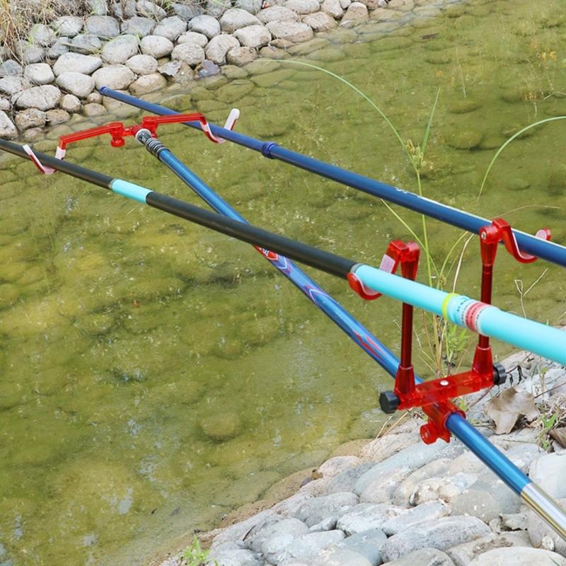 Double Rod Fishing Poles Holder Light Weight Fishing Rod Holder for Outdoor Angling Quick Setups Rear Bracket Poles Stand