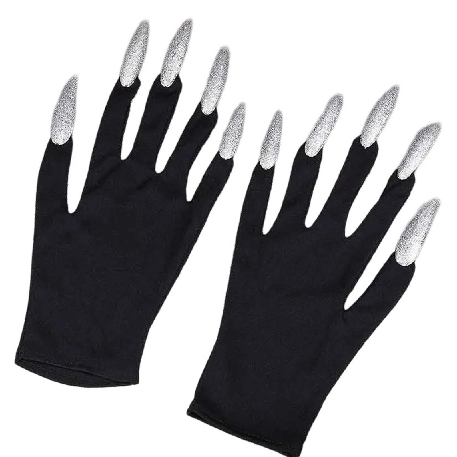 

Devil Scary Long Mittens Spirits Corpse Hands Gloves Claw Hand Reapers Gloves for Halloween Festivities срібний