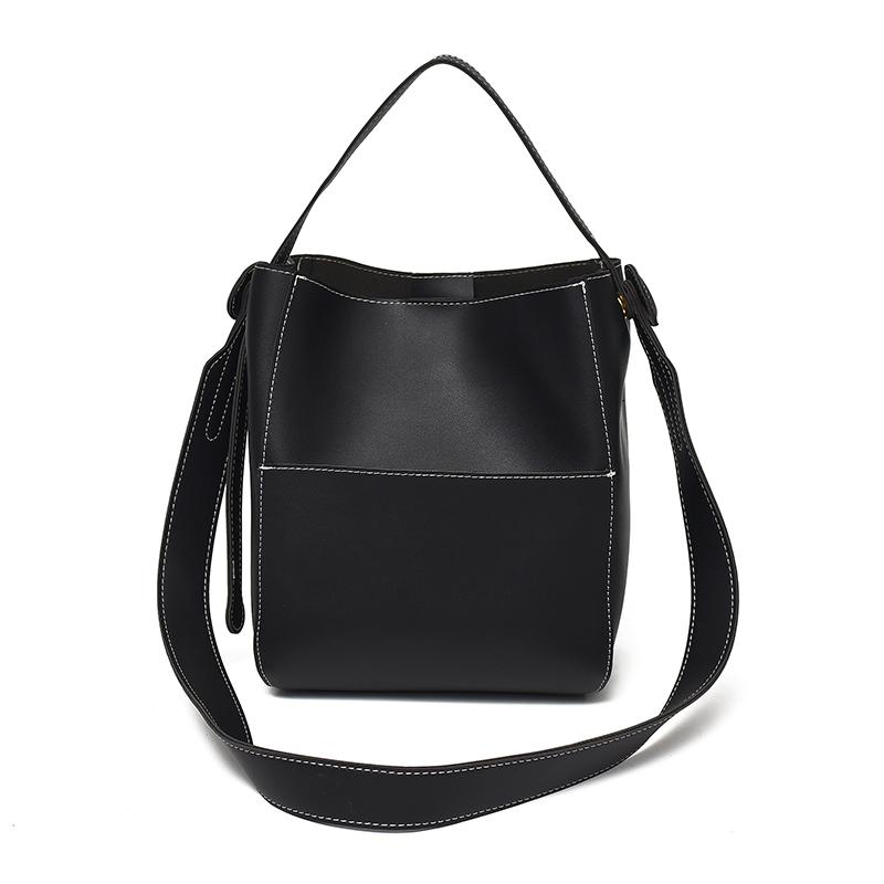 

2026 New Retro Solid PU Leather Versatile Women‘s Handbag Simple Commute Fashion All Match Large Capacity Shoulder Crossbody Bag чёрный