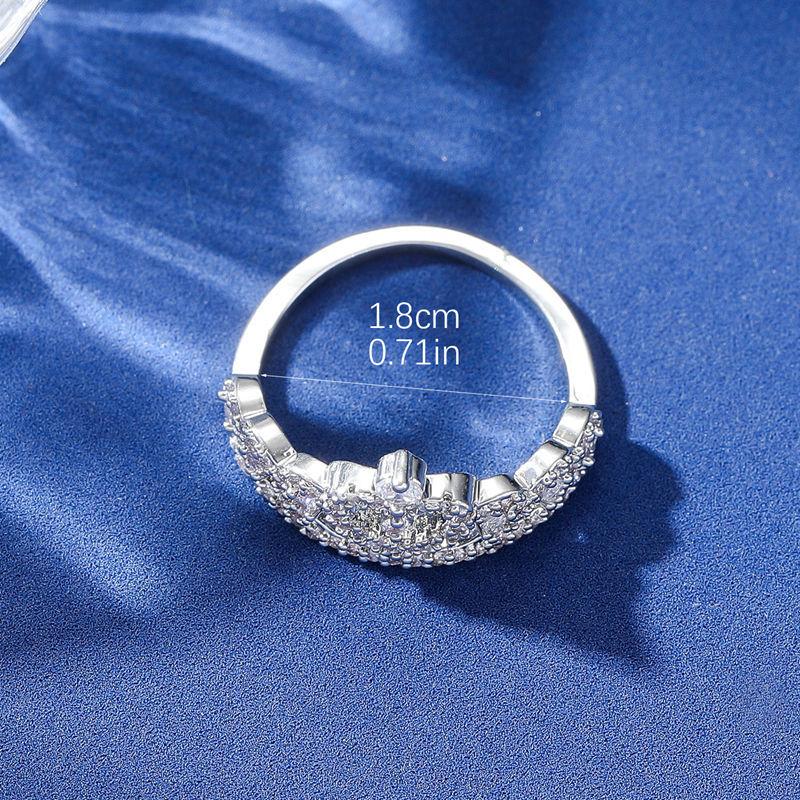 GemChic Women's Ring Sparkling Heart Shape Crown Ring Female Light Luxury Opening Adjustable Ring Birthday Christmas Jewelry Gift