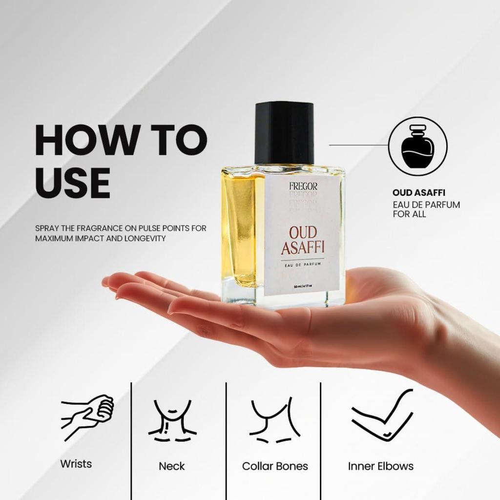 Oud Asaffi Eau De Parfum for Men 50ml | Perfume for Men Long Lasting Smell | Orange & Rose Notes Fragrance |