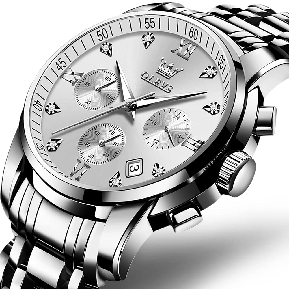 Olevs Fashionable Watches for Men Popular Arm Watches Waterproof Analog Business Adjustable Watches Quartz Sports Fashion Watches Chronograph Watches