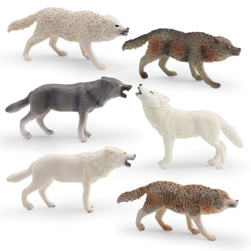 Wild Animal Model Pvc Pack With Motion Wolf Figures For Kids Learning And Decor