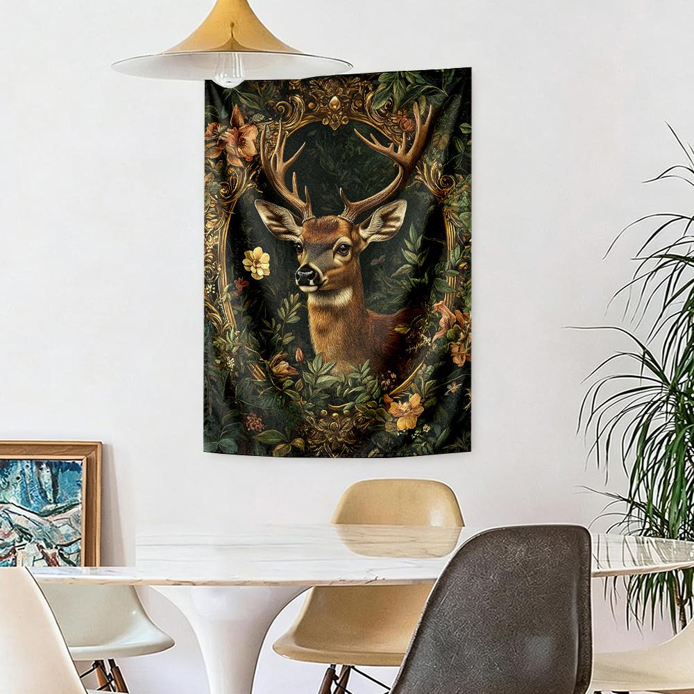 Deer Wall Decor Tapestry Art For Pet Memorial Birthdaywedding Party Backdrop Family Gift
