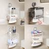 Wall-Mounted No-Punch Toilet Paper Dispenser and Storage Holder
