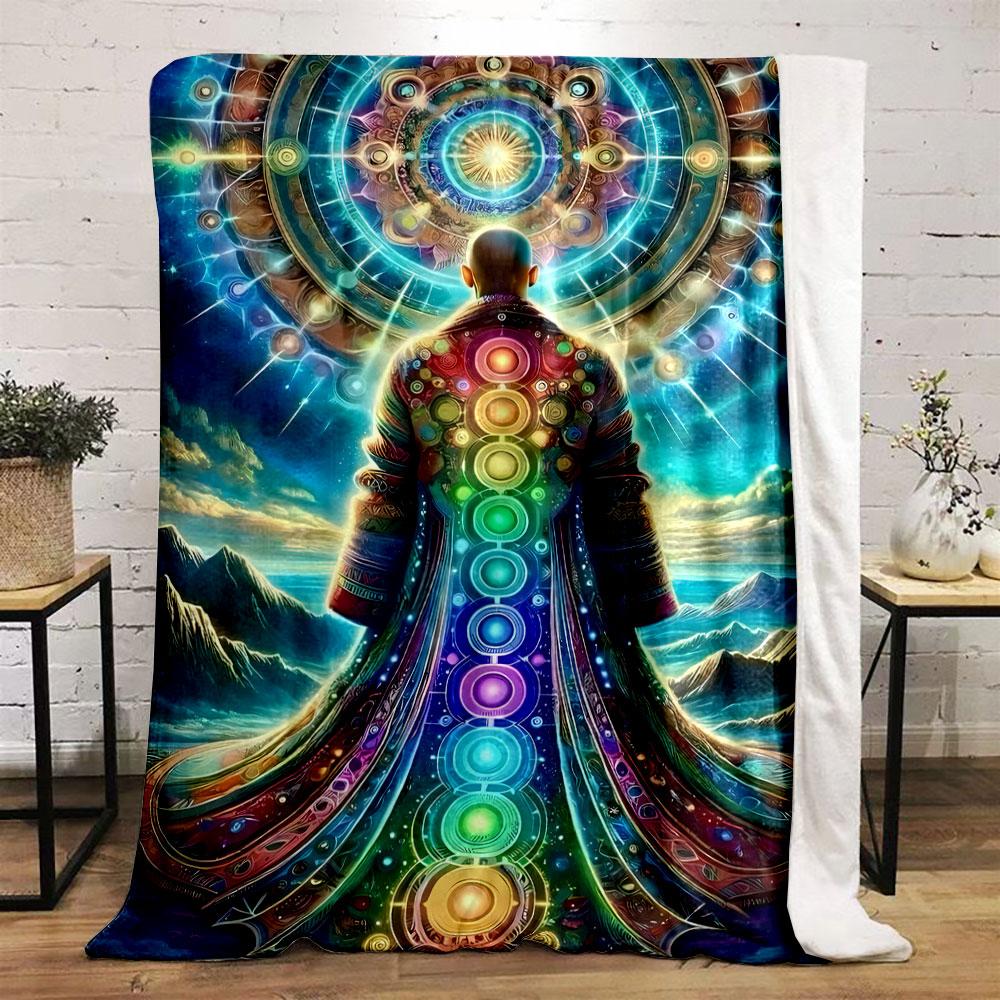 Chakra Meditation Celestial bedroom Blanket for Livingroom Couch lunch break Soft throw for Friend's festival Gift