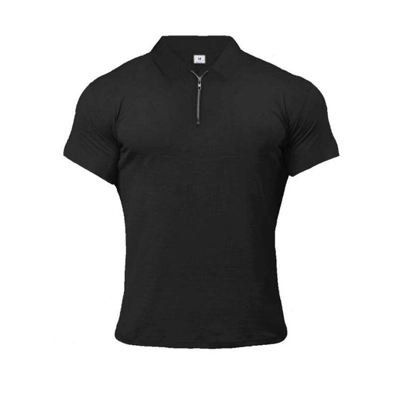 Muscleguys New Arrival Men Zip Polo Tees Cotton Fitness Polo T-Shirt  Fashion Brand Short Sleeve Gym Bodybuilding Clothing