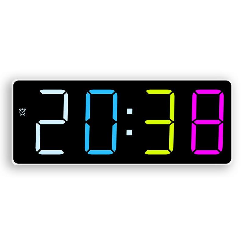 Huayang GH9005 Colorful LED Alarm Clock with Temperature Display Large Numbers Date Bedside Clock Popular Digital Clock