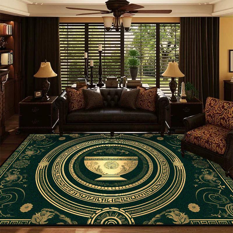 Black Golden Living Room Carpet Luxury Home Decoration Cup Large Area Rugs 200x300 Bedroom Lounge Non-slip Washable Floor Mat
